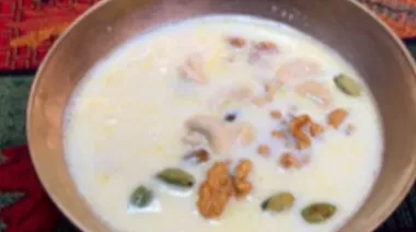 Creamy Raj Bhog ice cream with nuts and cardamom 
